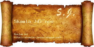 Skamla János névjegykártya